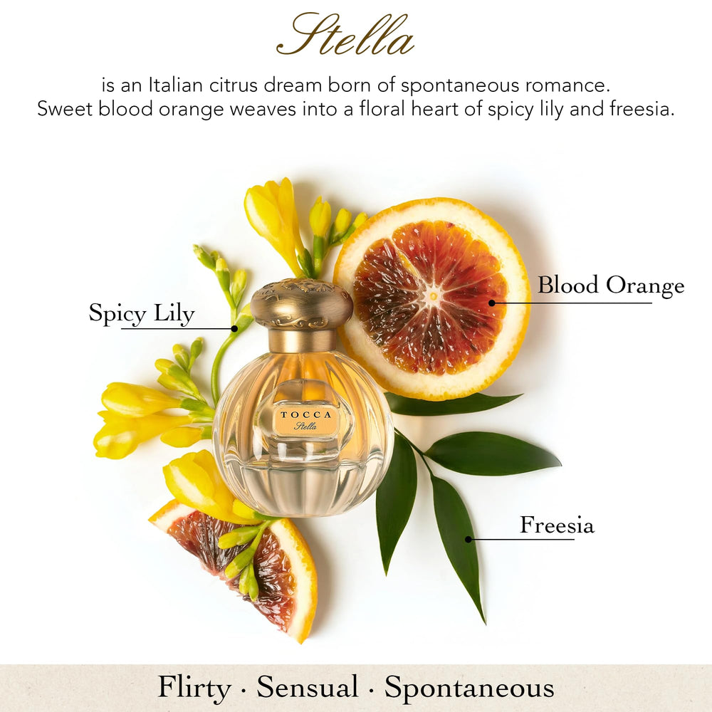 Toca Stella blood orange note hints a bright, fresh mood.