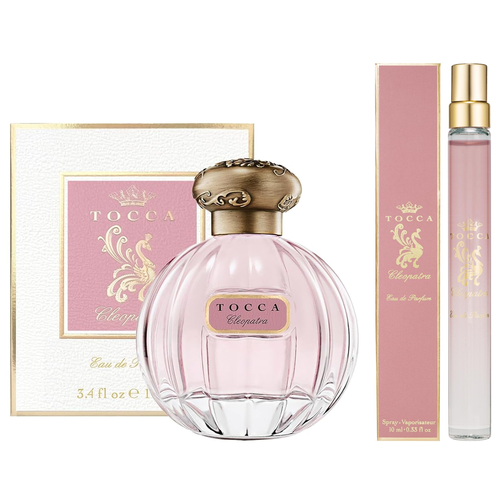 TOCCA Cleopatra perfume set bottle for evening wear with a warm floral profile.