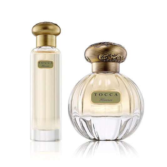 TOCCA Florence bottle front showcasing timeless elegance with a floral scent.