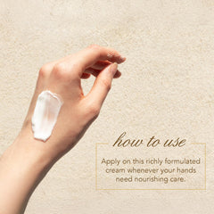 Applying TOCCA Florence Hand Cream after washing for moisture