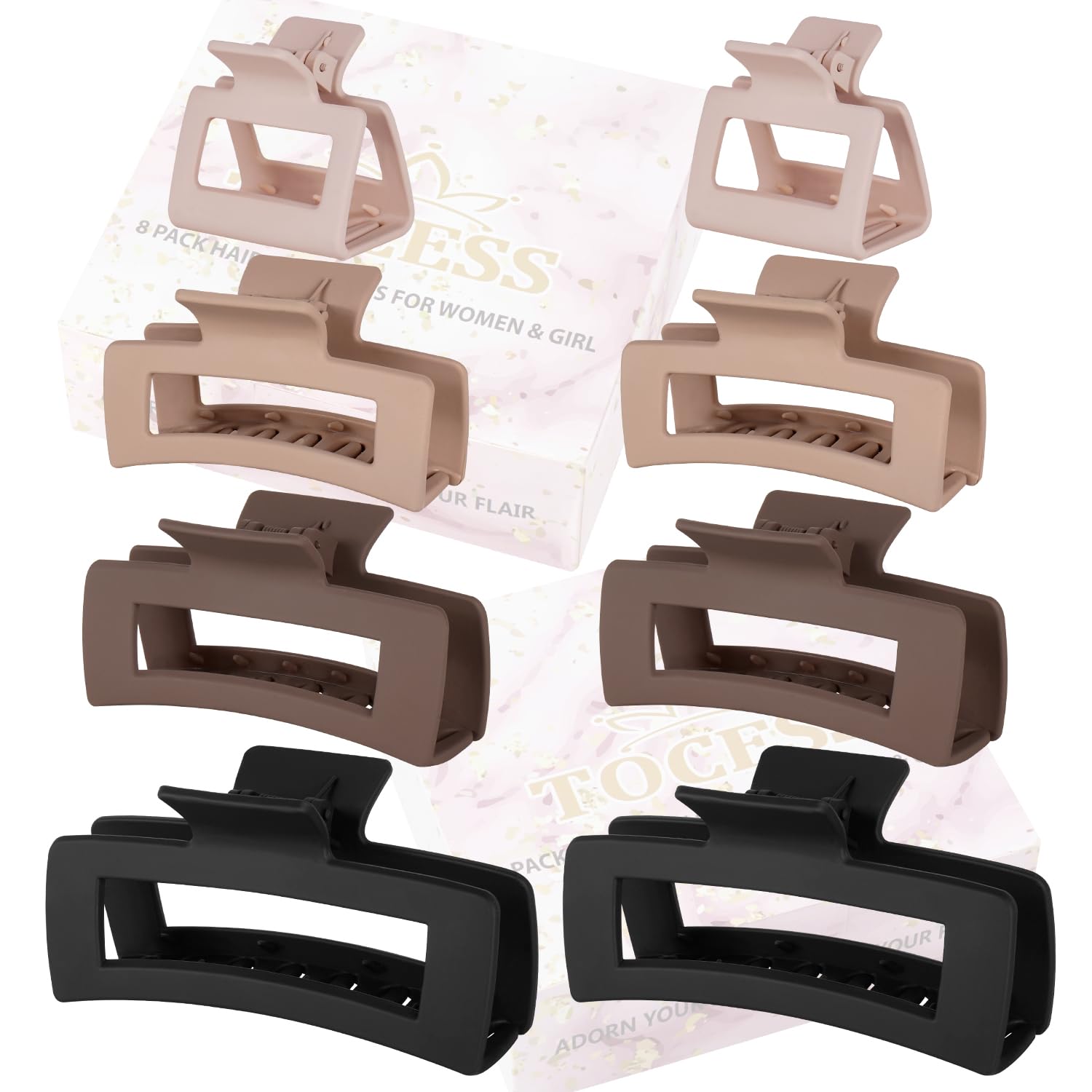 TOCESS hair claw clip small secure snag-free hold for thin hair
