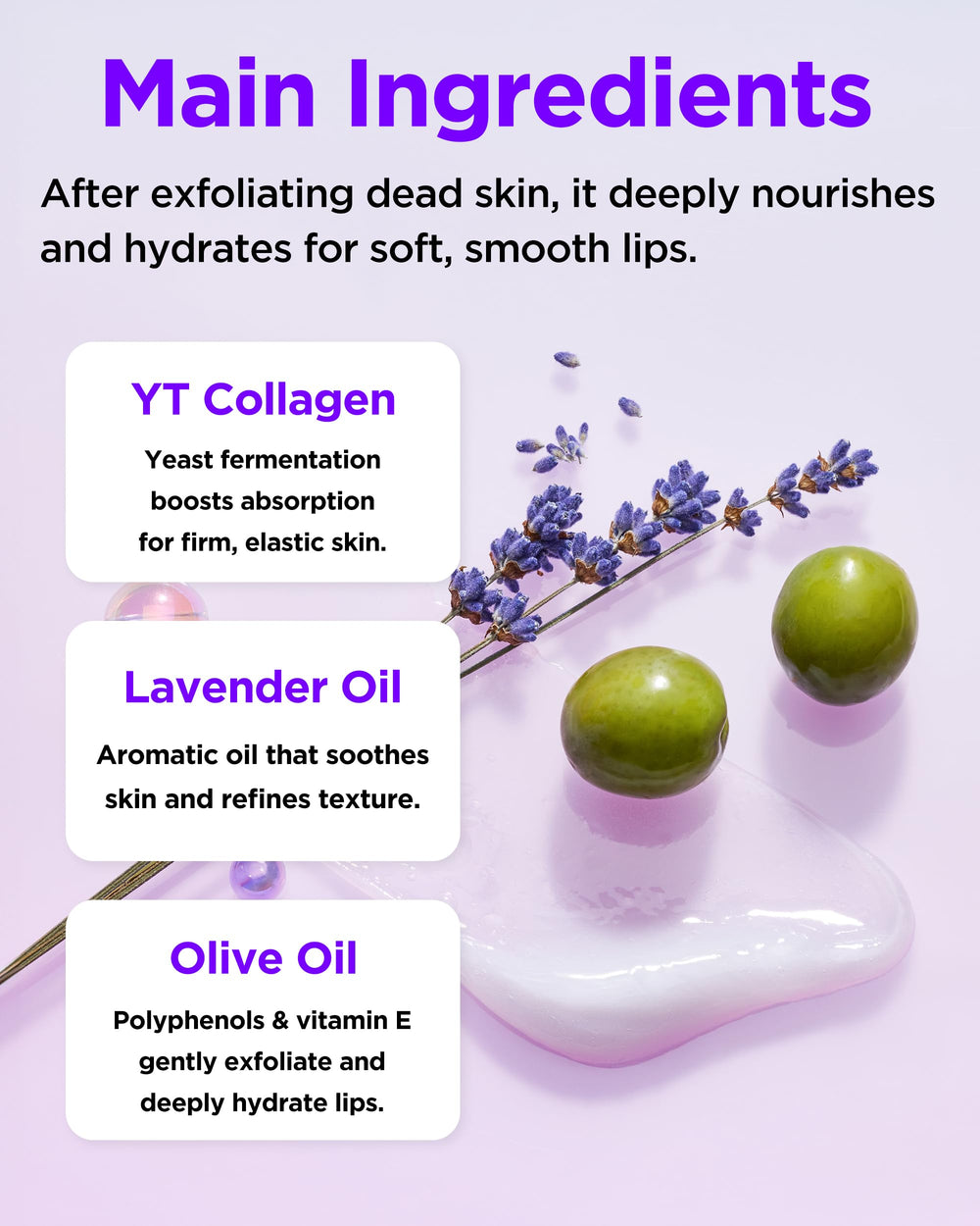 TOCOBO Collagen Lip Mask close-up emphasizes fermented collagen for better absorption.