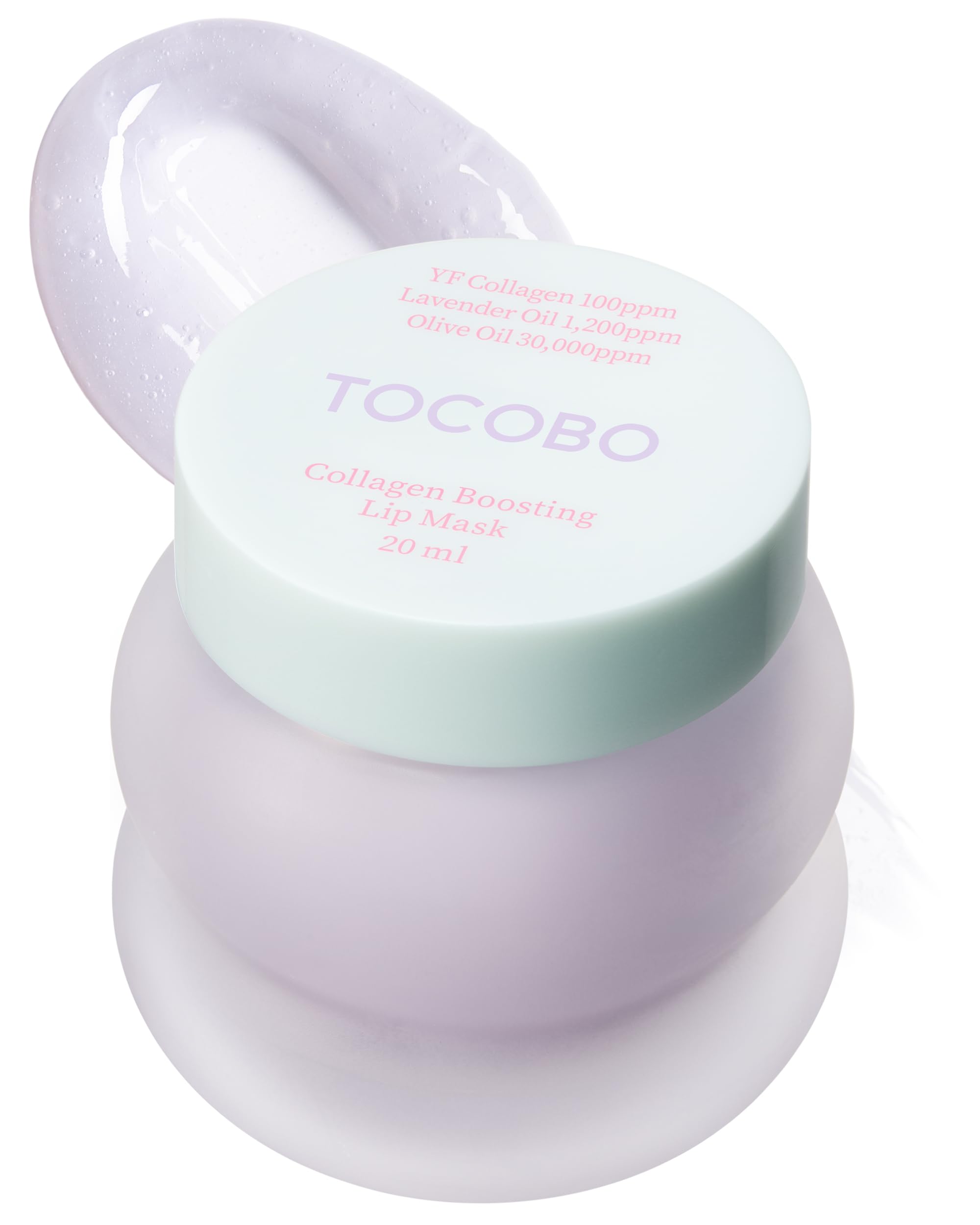 TOCOBO Collagen Lip Mask jar shows rich balm texture for overnight lip care.