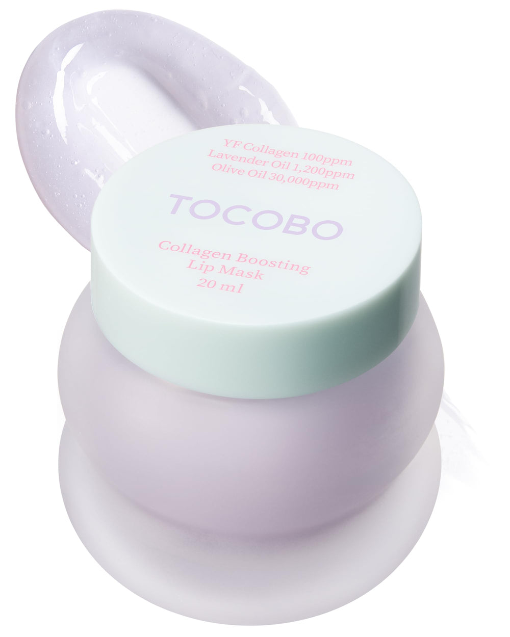 TOCOBO Collagen Lip Mask jar shows rich balm texture for overnight lip care.