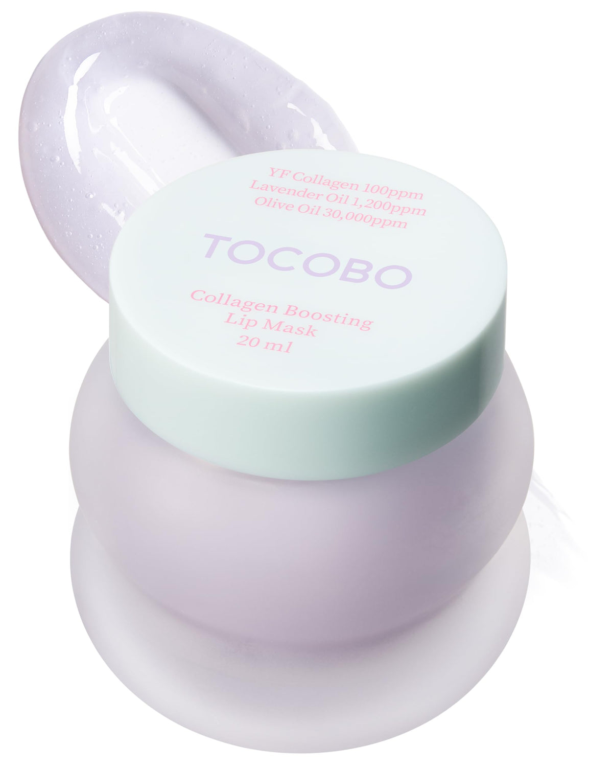 TOCOBO Collagen Lip Mask jar shows rich balm texture for overnight lip care.