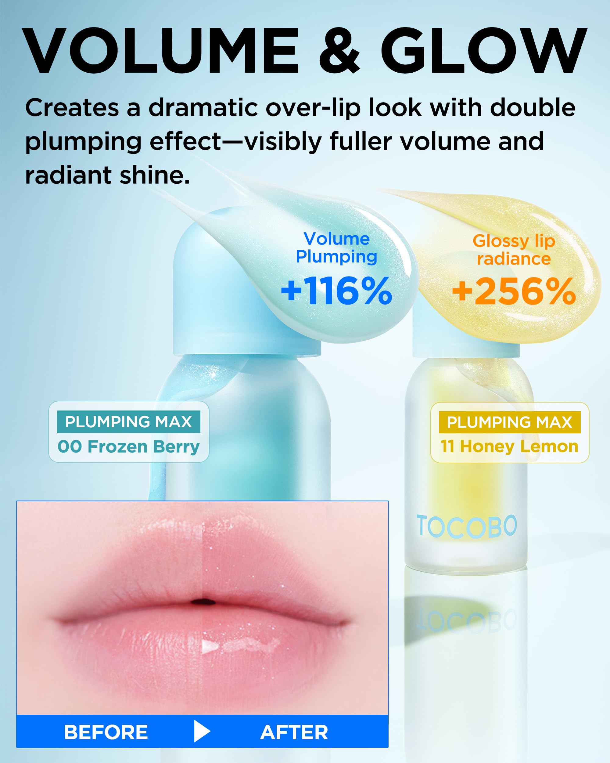 TOCOBO Juicy Berry Lip Oil swatch showcases high-shine gloss with lasting moisture