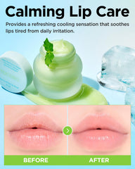 TOCOBO Mint Cooling Lip Mask spatula application shows easy nightly layering.