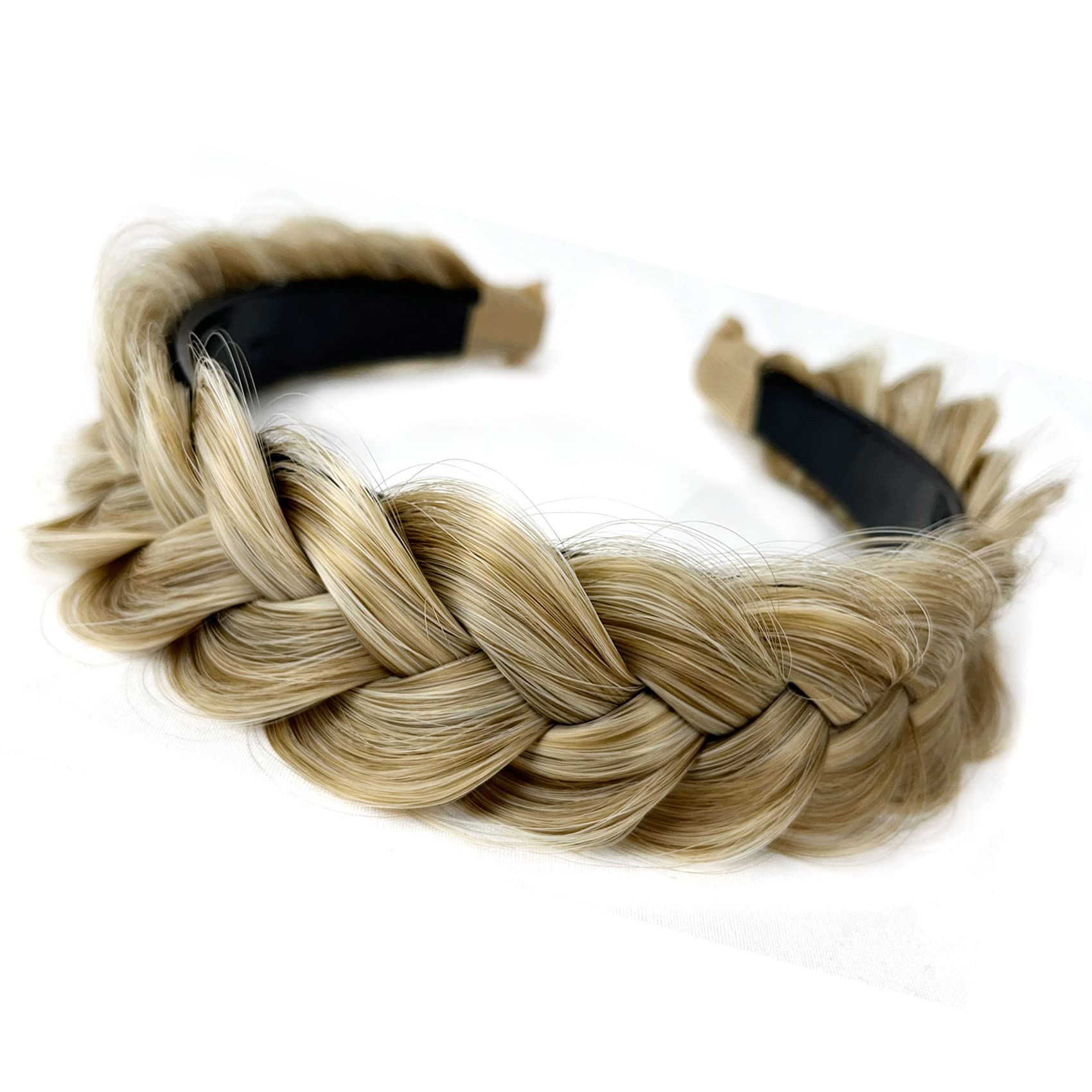 TOECWEGR headband being styled into a messy bun.
