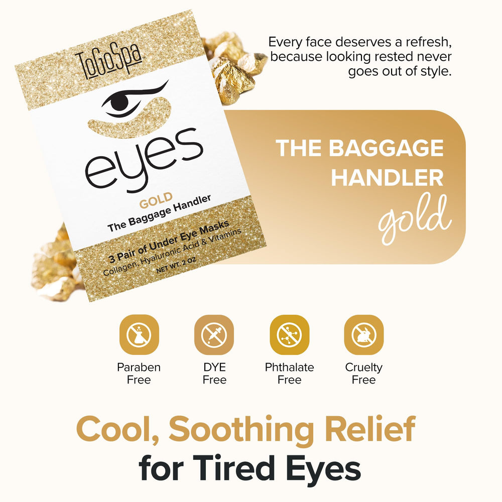 ToGoSpa Golden Eyes with hyaluronic moisturizing formula for the under-eye area.