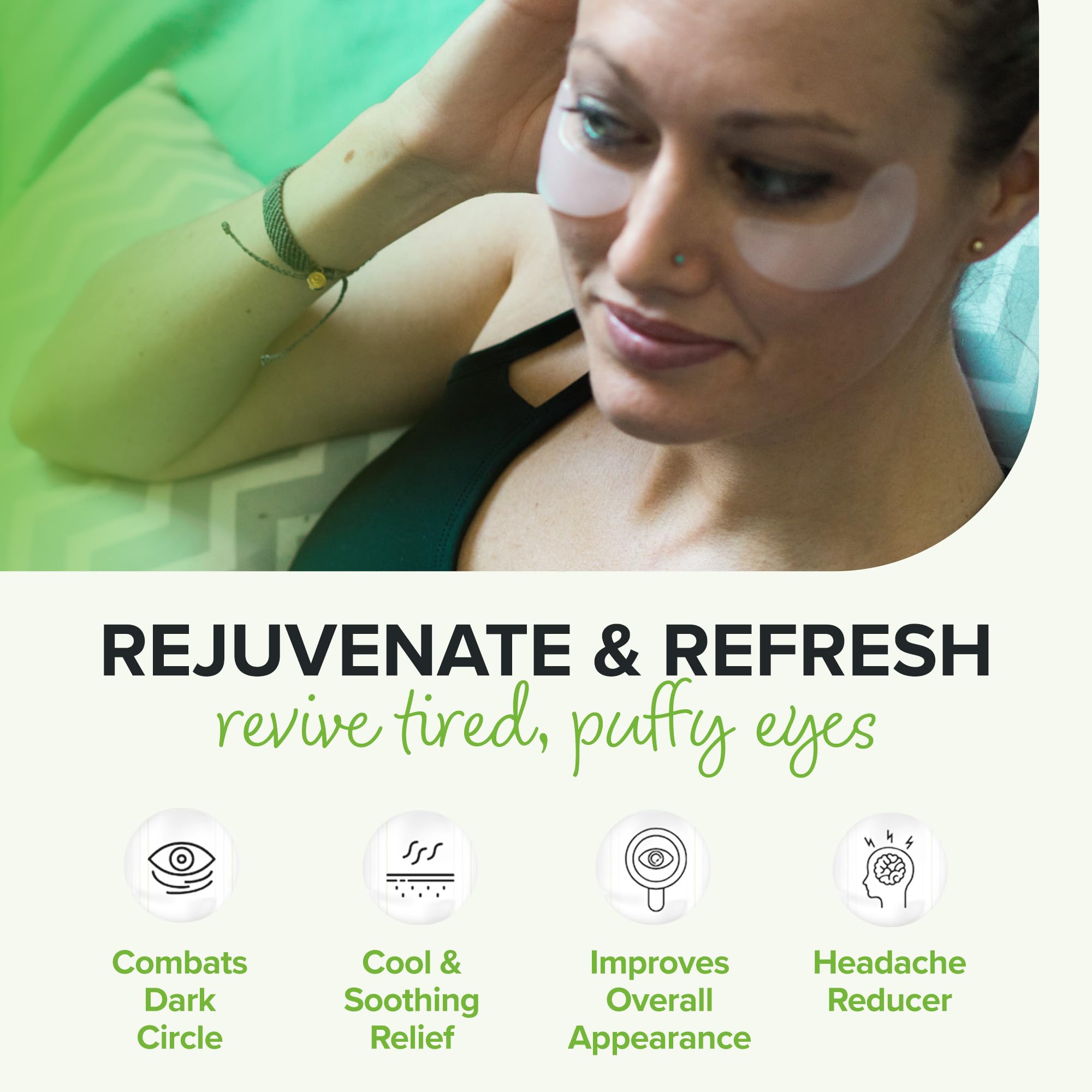 ToGoSpa Green Tea EYES under-eye application demonstrates easy, cooling treatment
