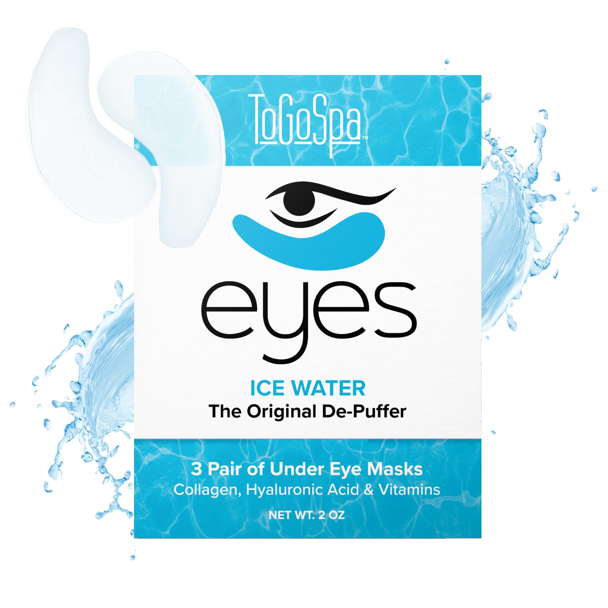 ToGoSpa Ice Water EYES cooling gel pads under eye for puffiness relief