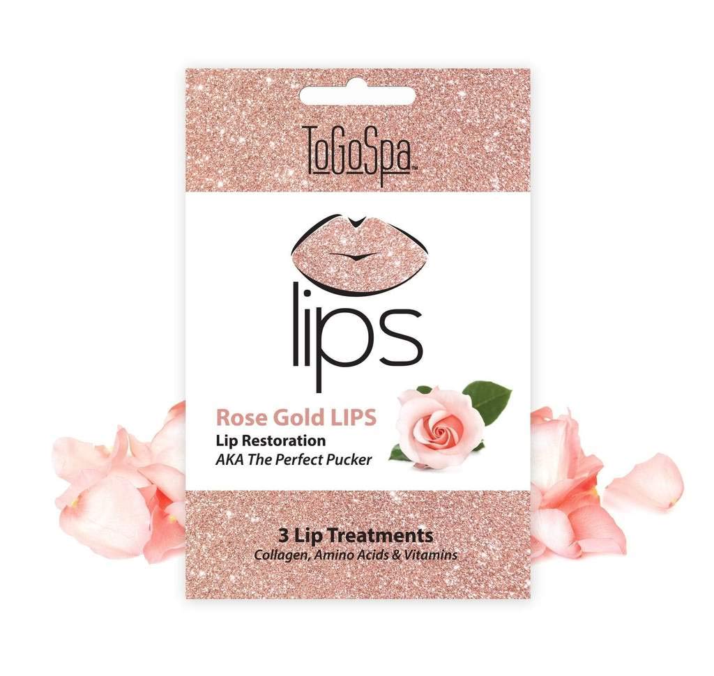 ToGoSpa LIPS micro-infused mask on lips for deep hydration and softness