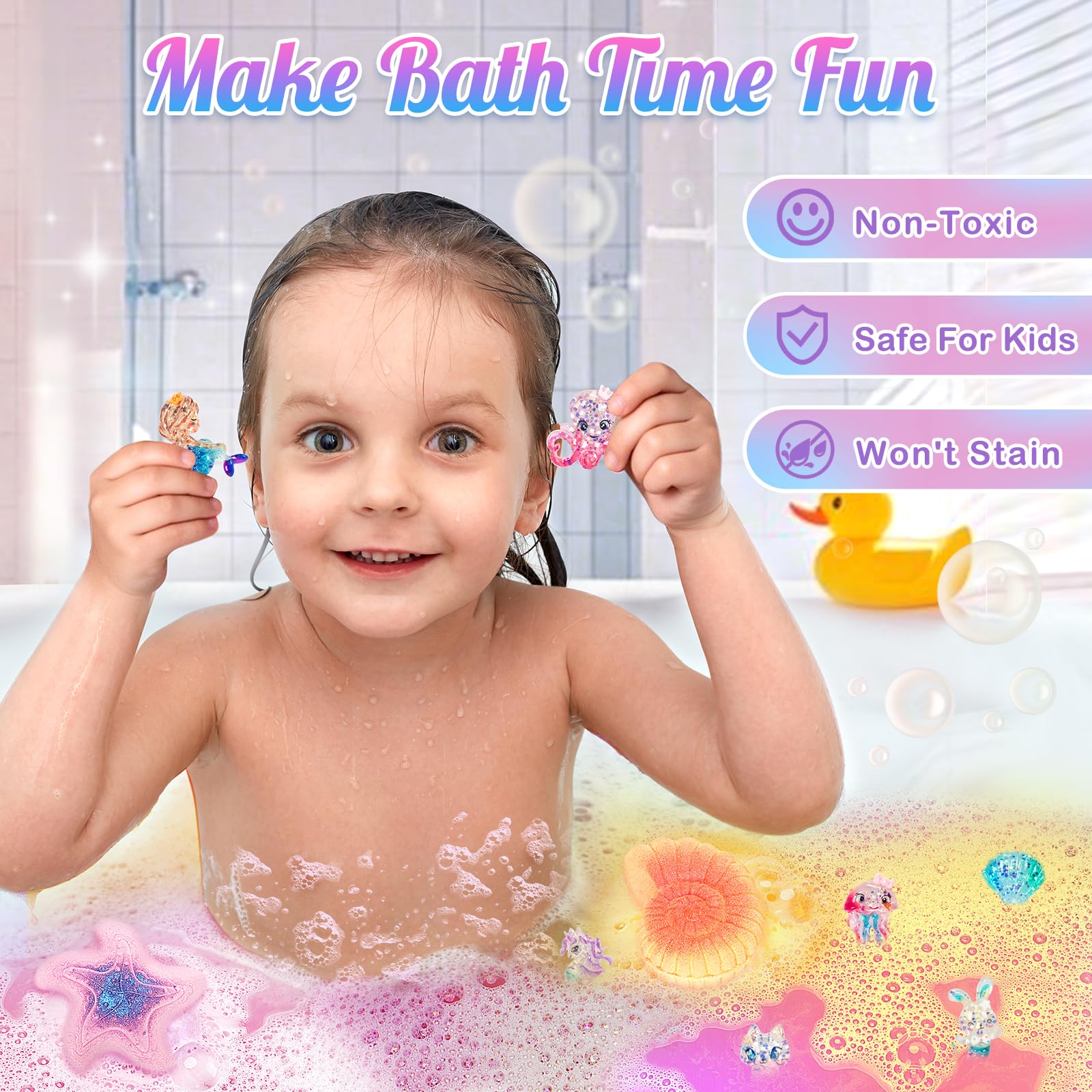 Toidgy bath bombs offer fruity scents like apple and watermelon for playful sensory experiences.