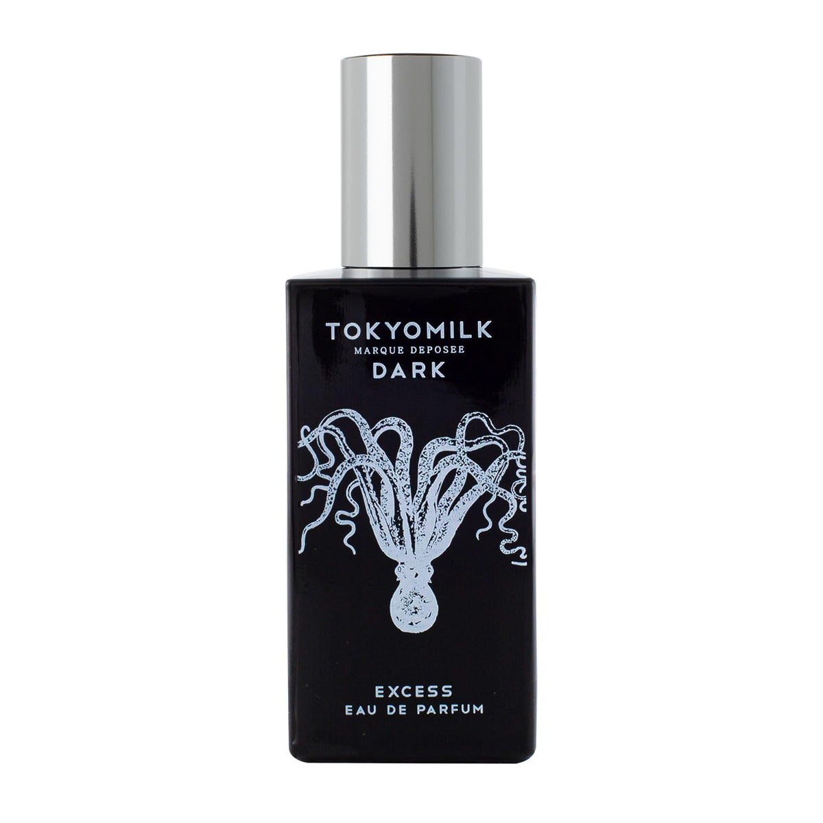 TOKYOMILK Dark Eau de Parfum bottle front view highlighting bold, gender-inclusive design.