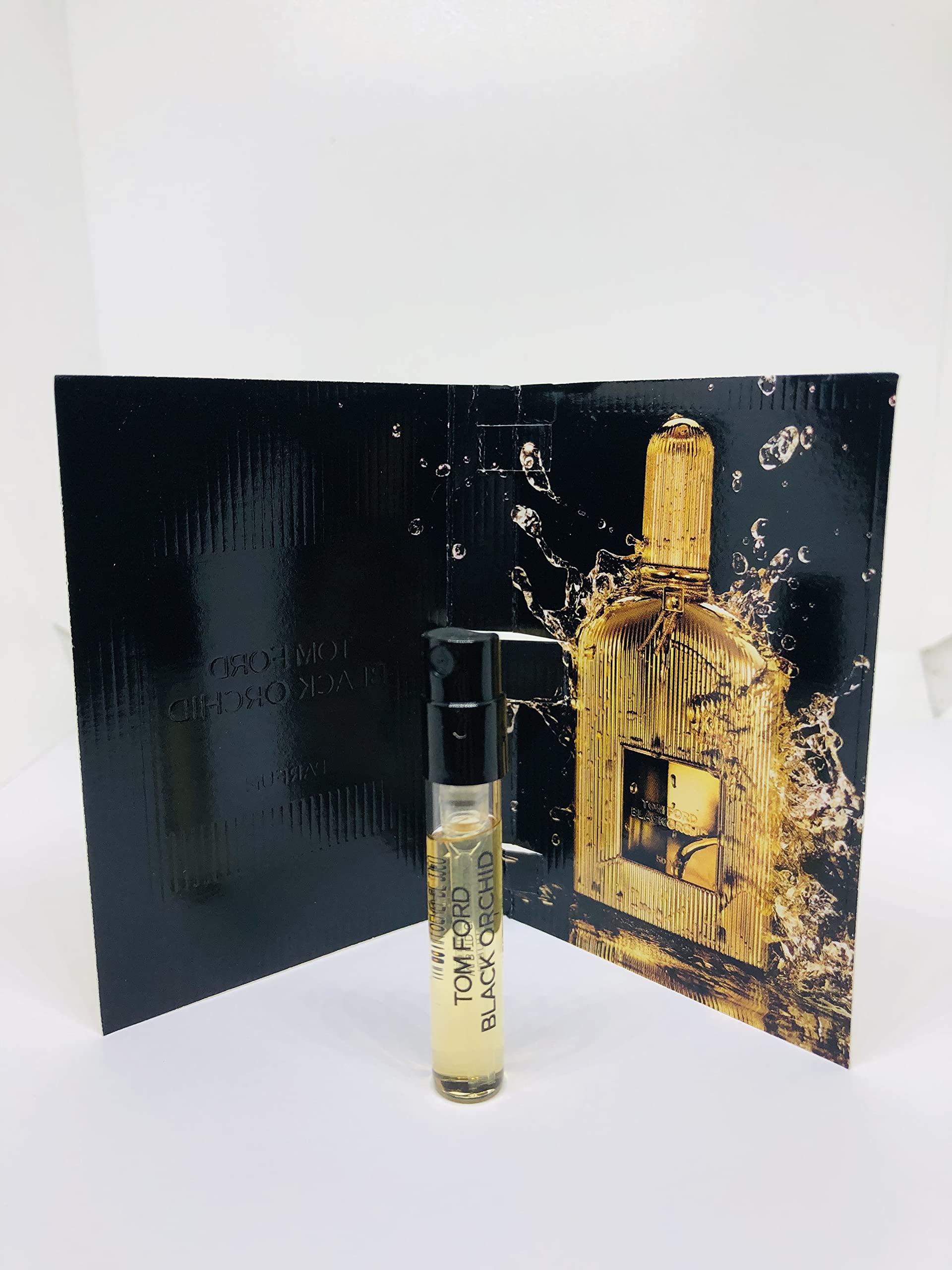 Tom Ford Black Orchid Parfum sample vial with cap, travel-friendly