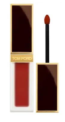 Tom Ford Liquid Lip Luxe Matte 123 Devoted bottle showing bold color and creamy finish