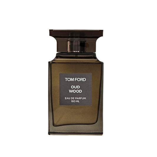 Tom Ford Oud Wood bottle side reveals sleek, premium design.