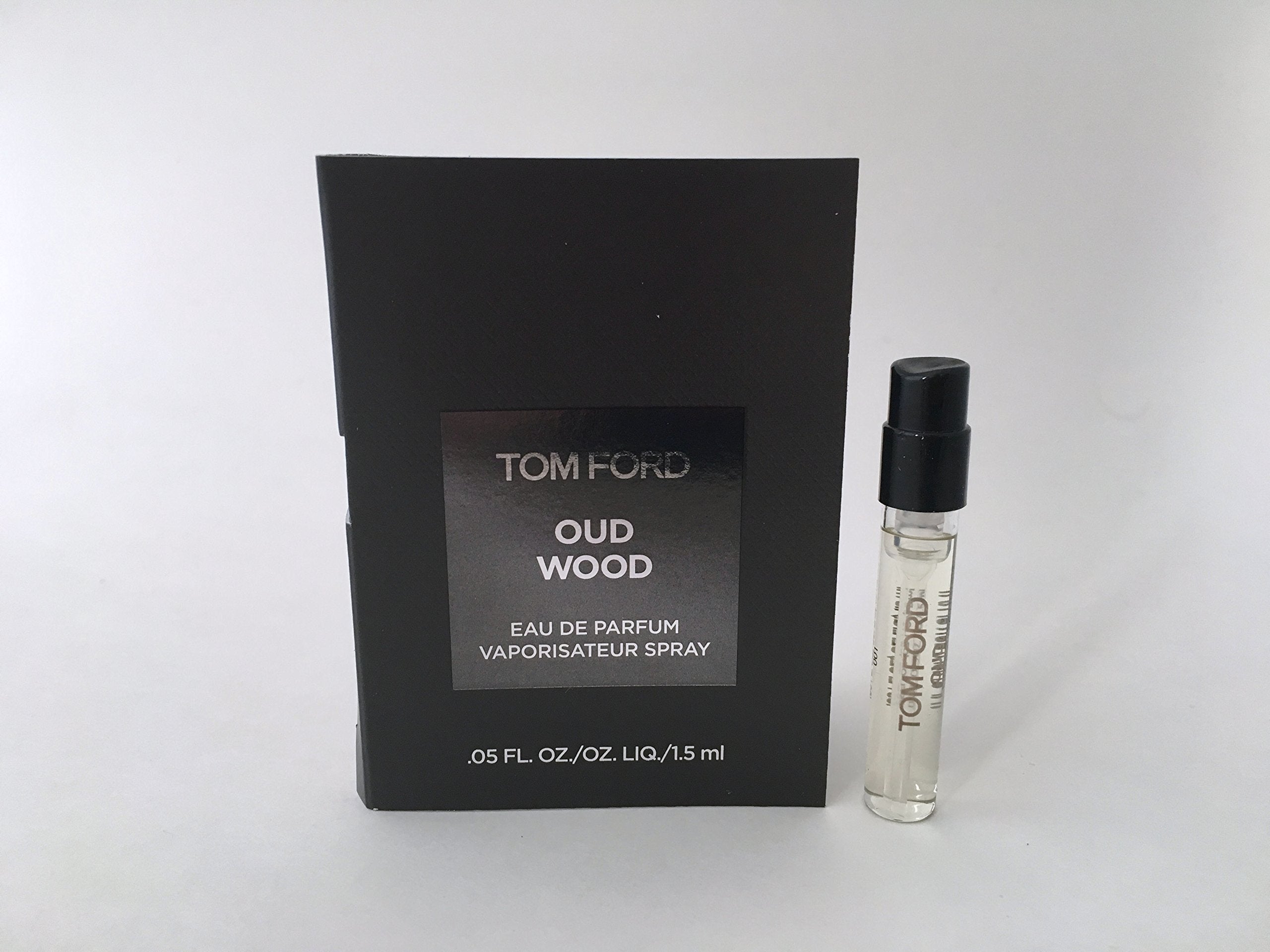 Tom Ford Oud Wood sample spray for on-the-go testing and aroma preview.