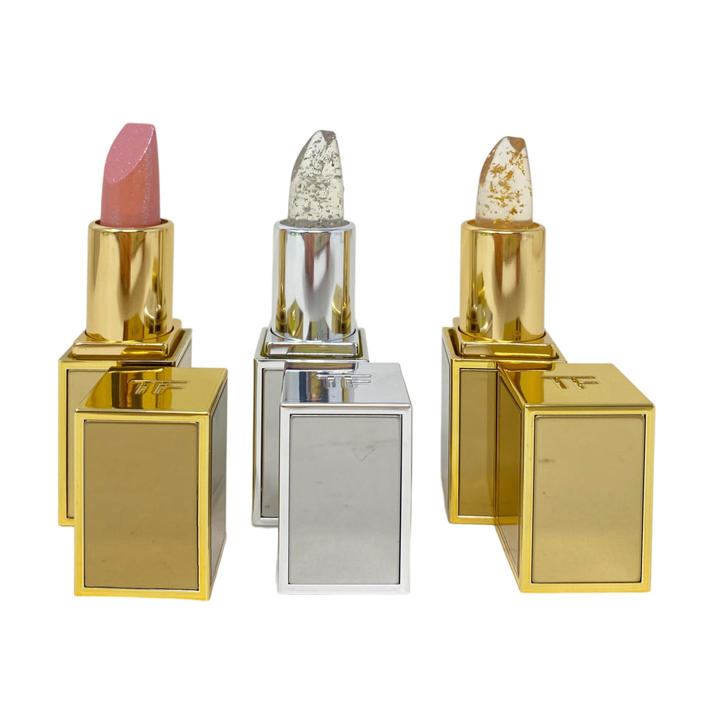 Tom Ford Soleil Clutch Lip Set Soleil Neige Lip Blush shifts from gloss to pink stain.