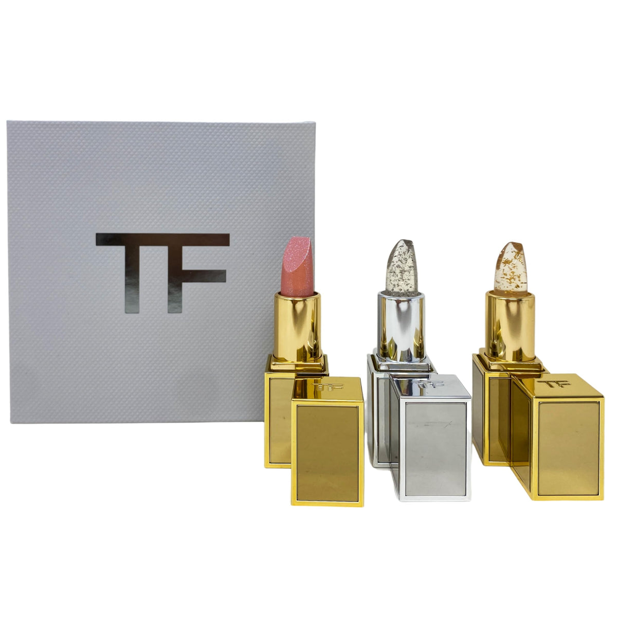 Tom Ford Soleil Clutch Lip Set Sunlit Rose Lip Balm Hydrates with subtle pinky shine.