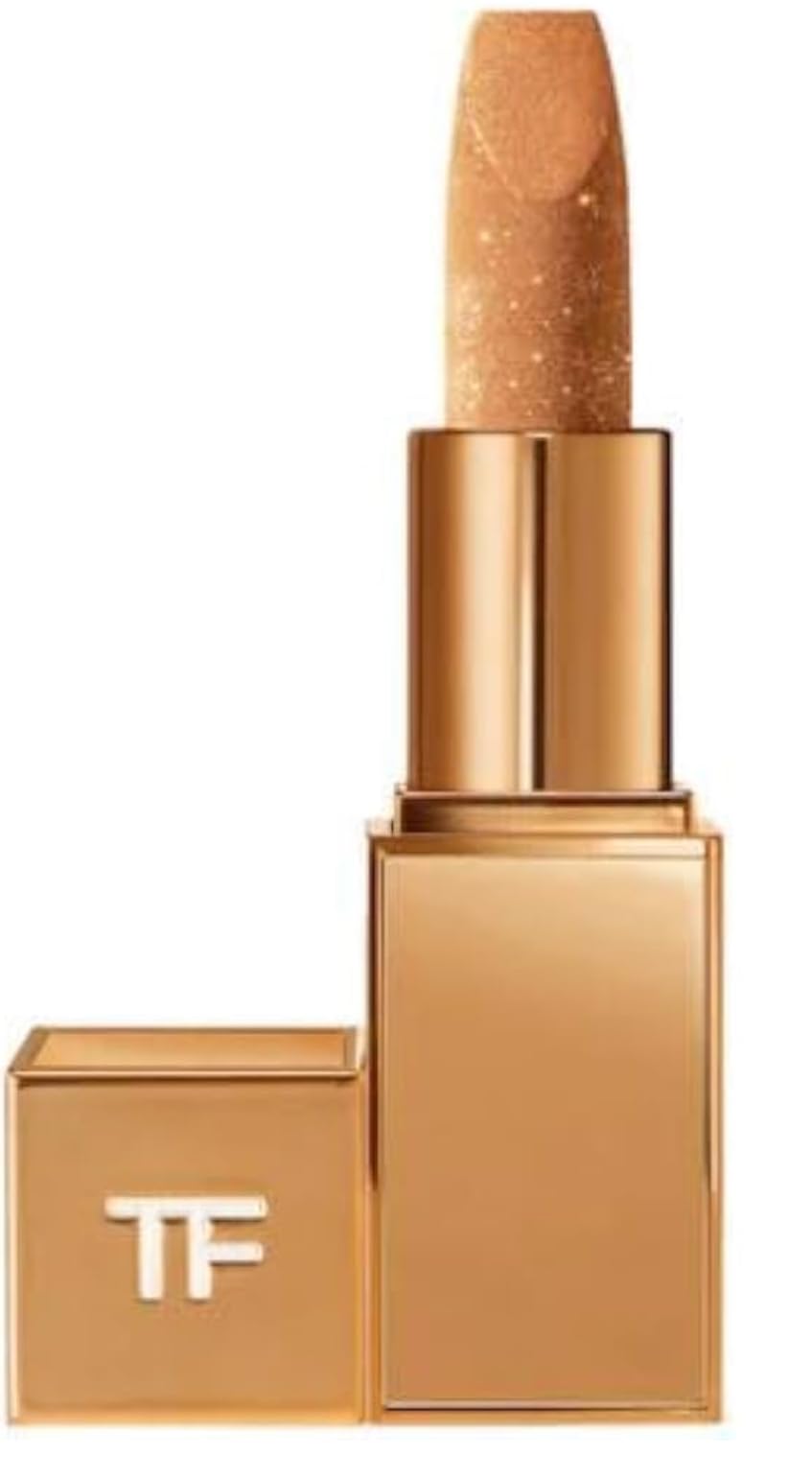 Tom Ford Soleil De Feu Spark Lip Balm in Sunlight, nude shade with shimmering overspray for hydrated lips.