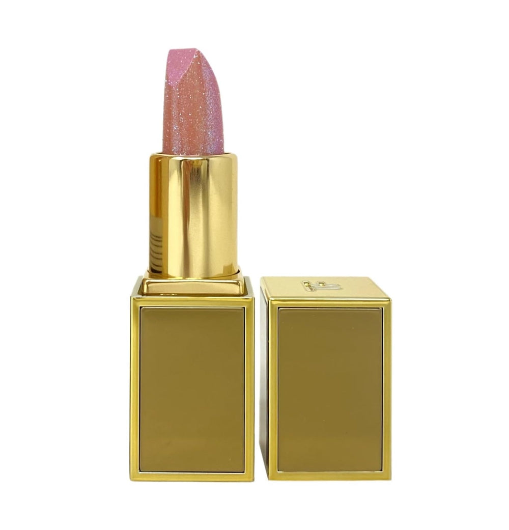 Tom Ford Soleil Sunlit Rose mini lip balm with sheer pink finish for natural glow.