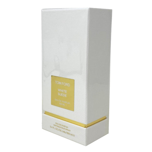 Tom Ford White Suede bottle front, showcasing refined luxury for evening occasions.