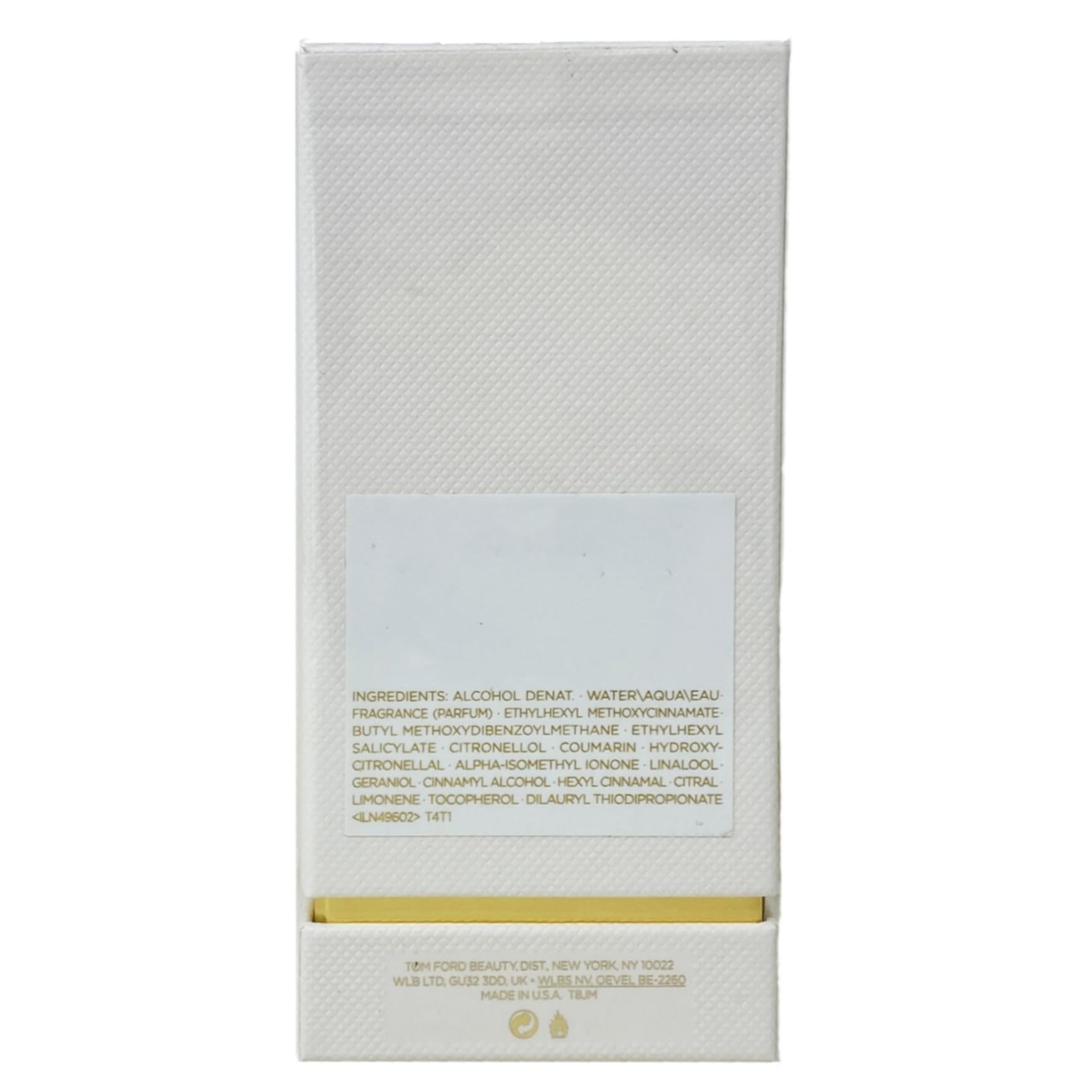 Tom Ford White Suede packaging box, conveying premium presentation suitable for gifting.