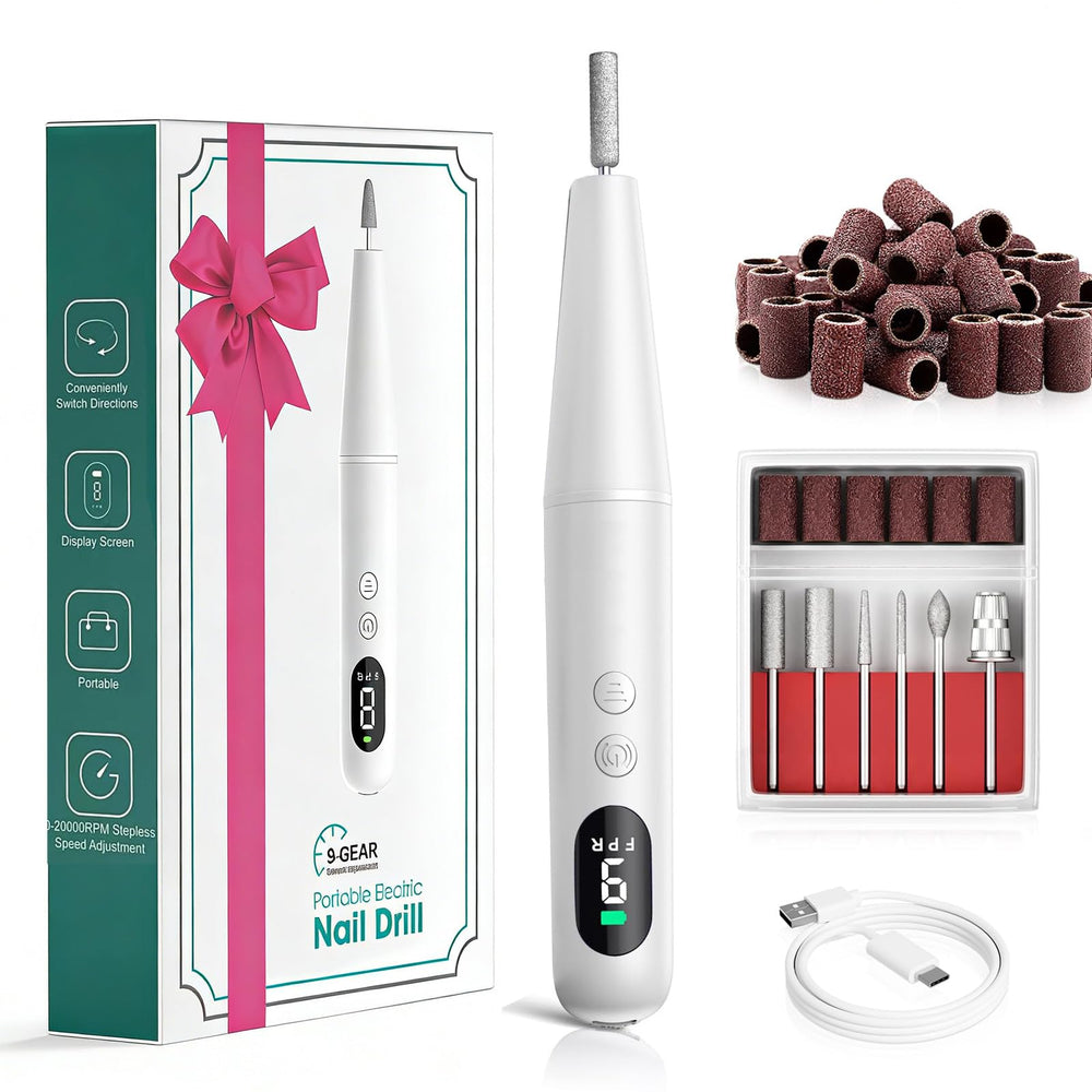 TOMETOTES salon-grade electric nail drill with LED display for precise gel and acrylic work