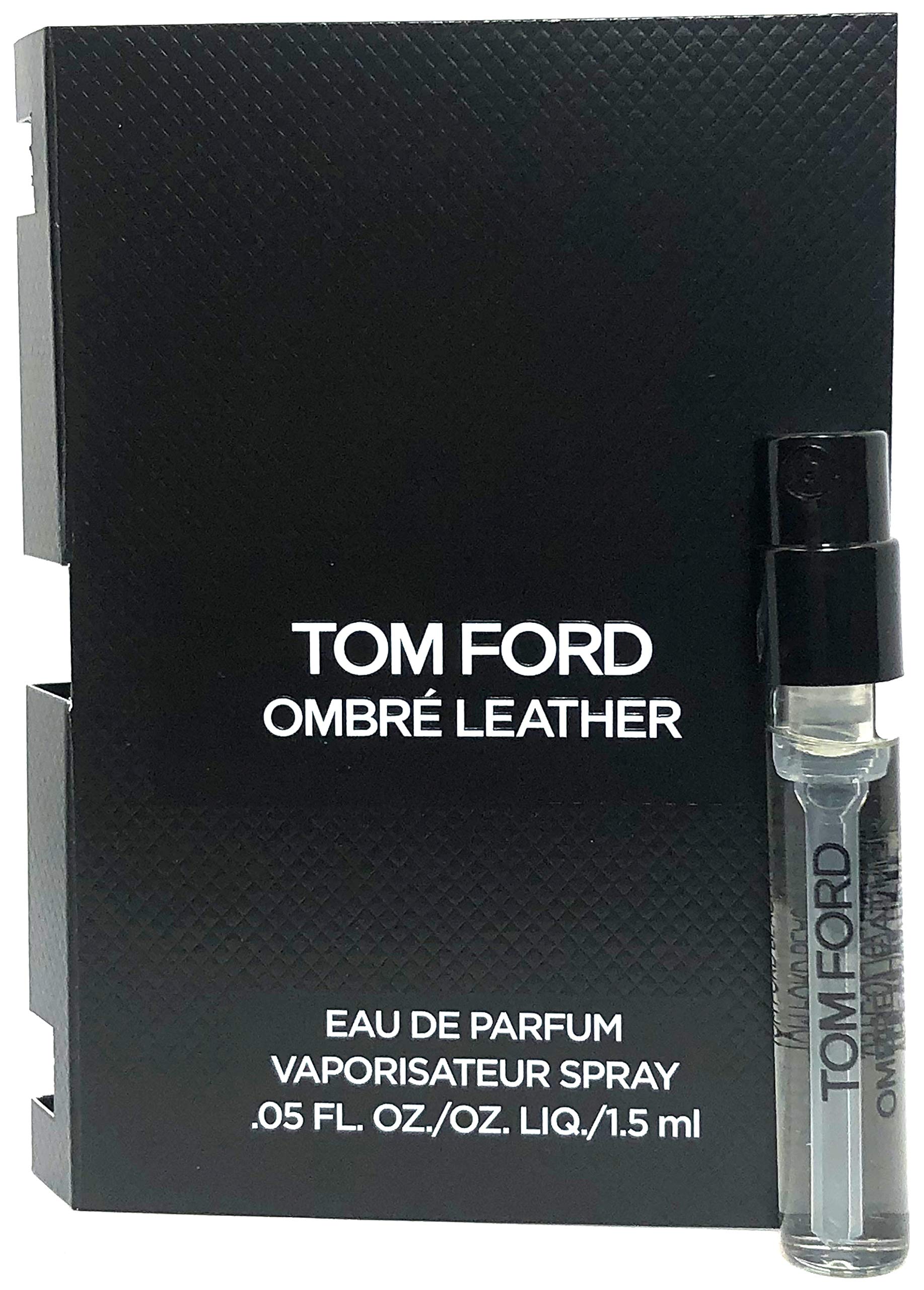 Tom Ford Ombre Leather bottle in matte black, presenting tactile luxury for bold fragrance moments.