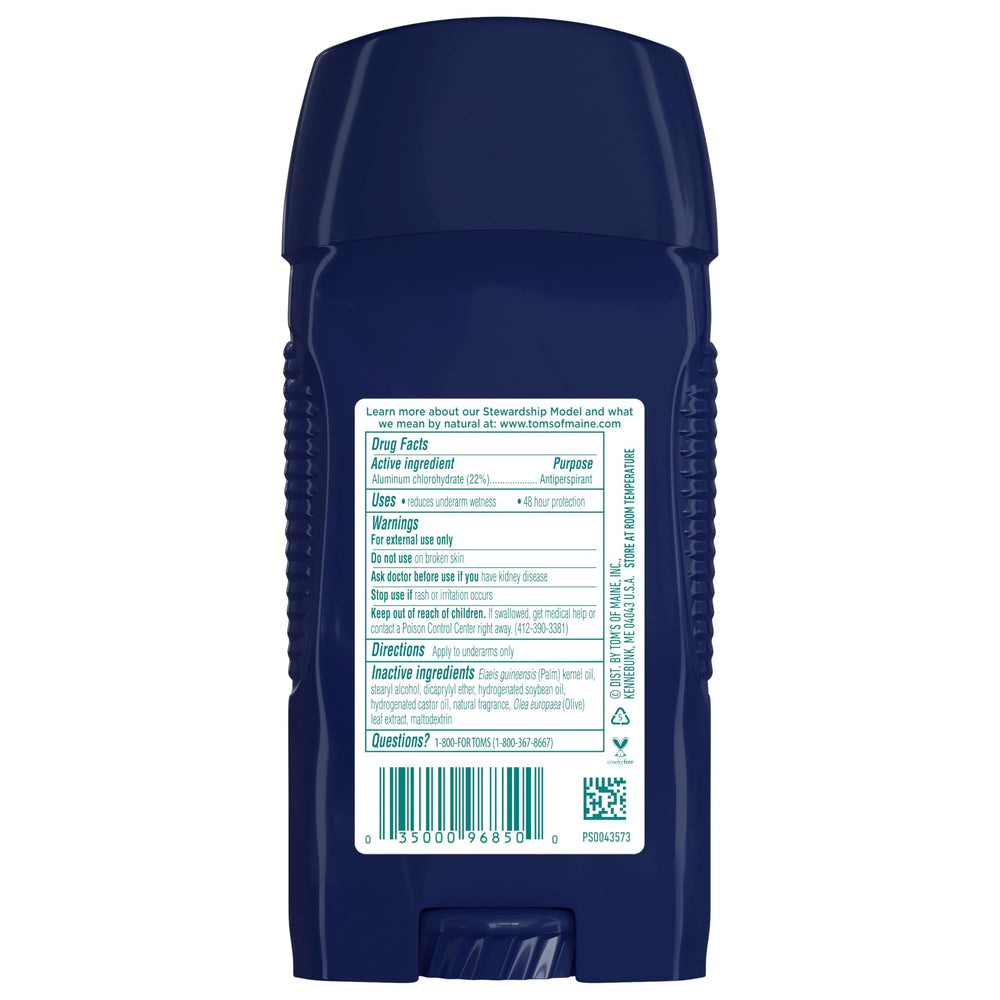 Applying Tom's of Maine Mountain Spring antiperspirant deodorant for men