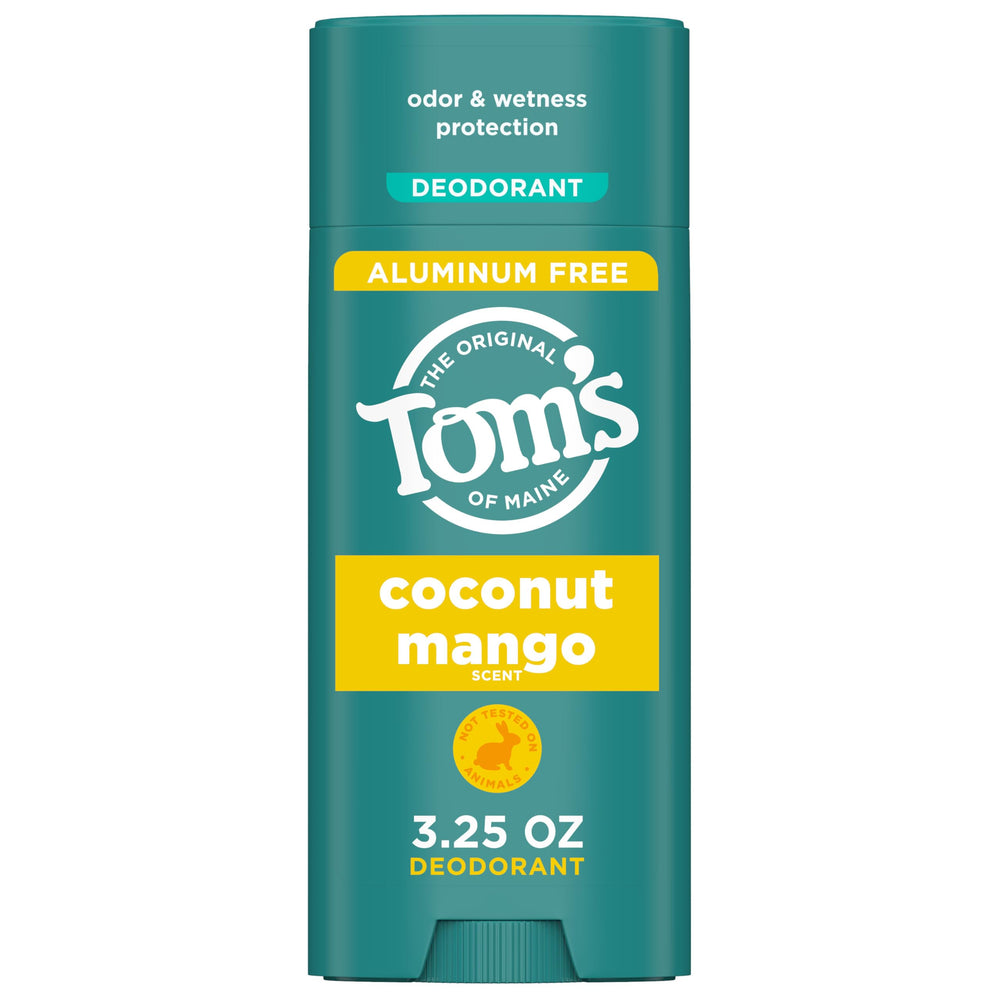 Tom's of Maine Coconut Mango deodorant stick delivers natural freshness for daily use.