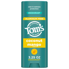 Tom's of Maine Coconut Mango deodorant stick delivers natural freshness for daily use.