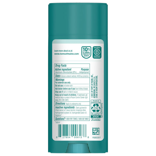 Tom’s of Maine cucumber aloe antiperspirant being applied to underarm
