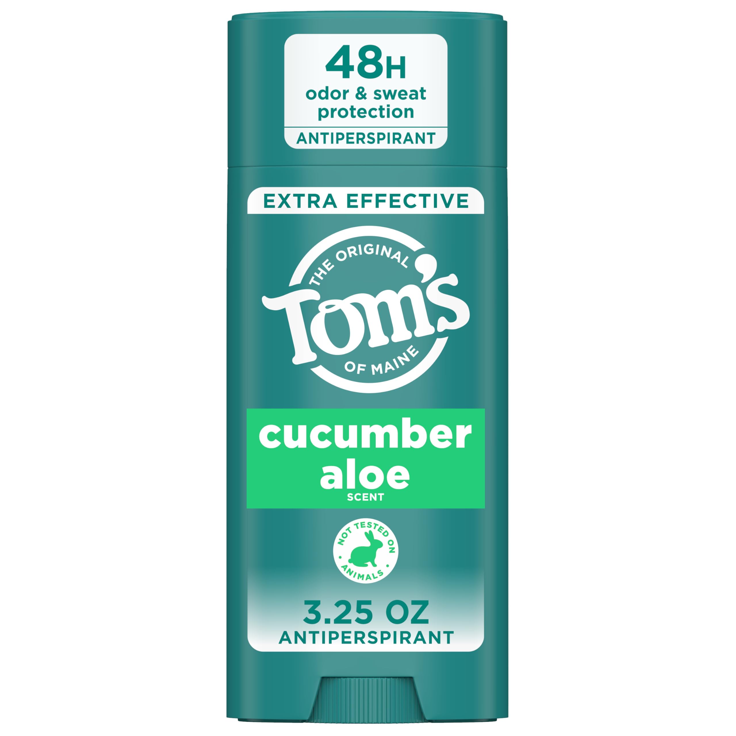 Tom’s of Maine cucumber aloe antiperspirant stick close-up for all-day freshness