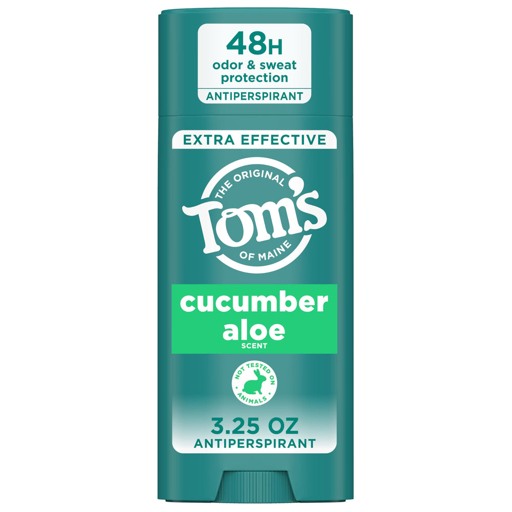 Tom’s of Maine cucumber aloe antiperspirant stick close-up for all-day freshness