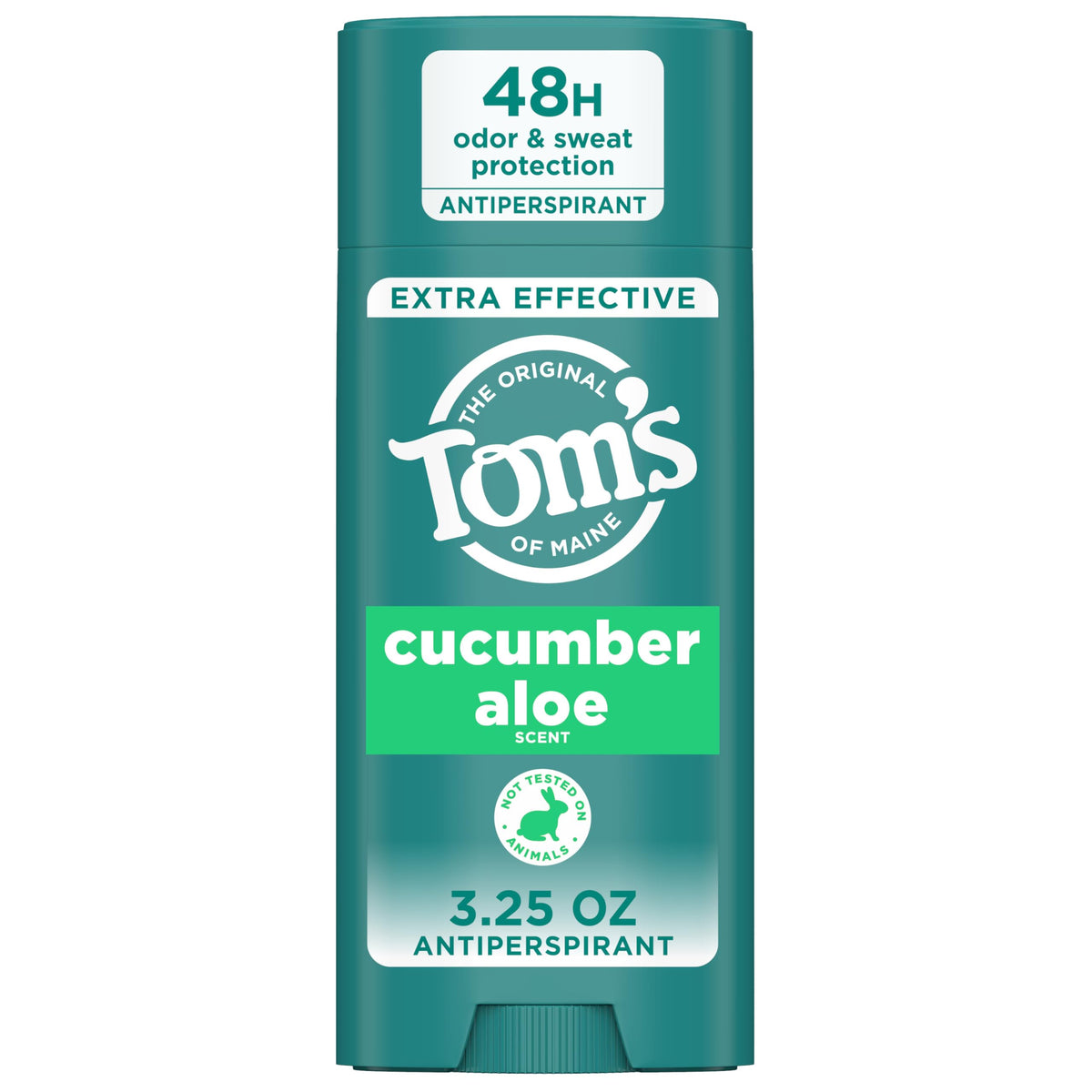 Tom’s of Maine cucumber aloe antiperspirant stick close-up for all-day freshness