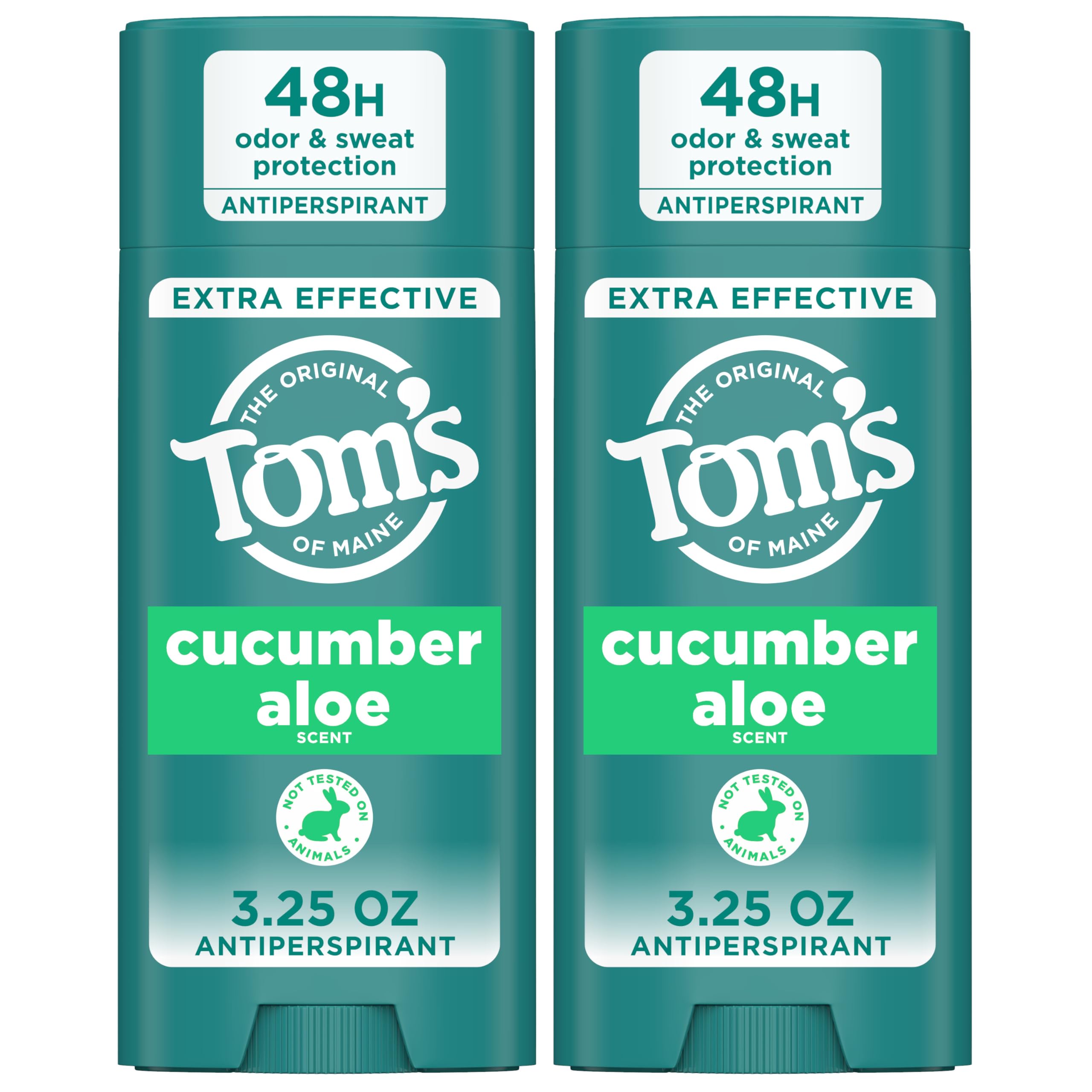 Tom’s of Maine Cucumber Aloe antiperspirant two-pack front view with unisex branding