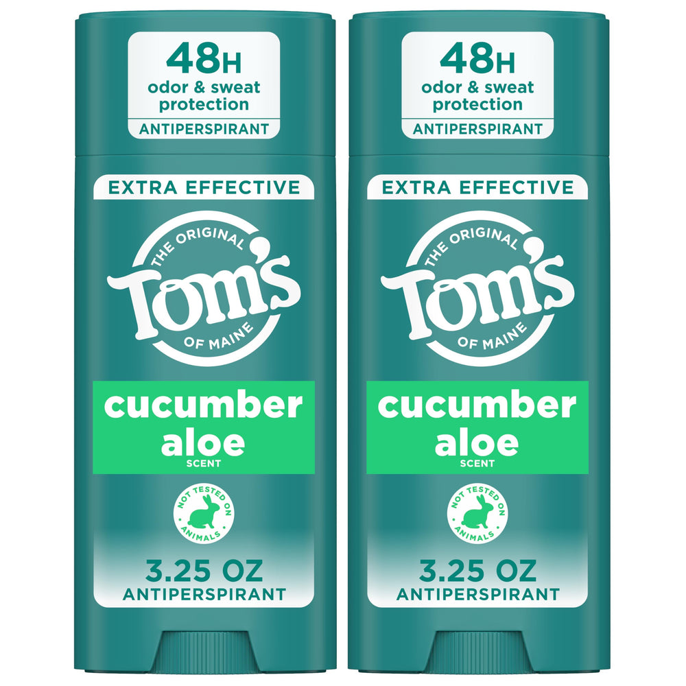 Tom’s of Maine Cucumber Aloe antiperspirant two-pack front view with unisex branding