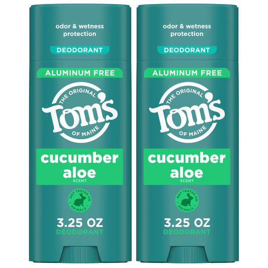 Tom's of Maine Cucumber Aloe deodorant dual-pack for all-day odor protection