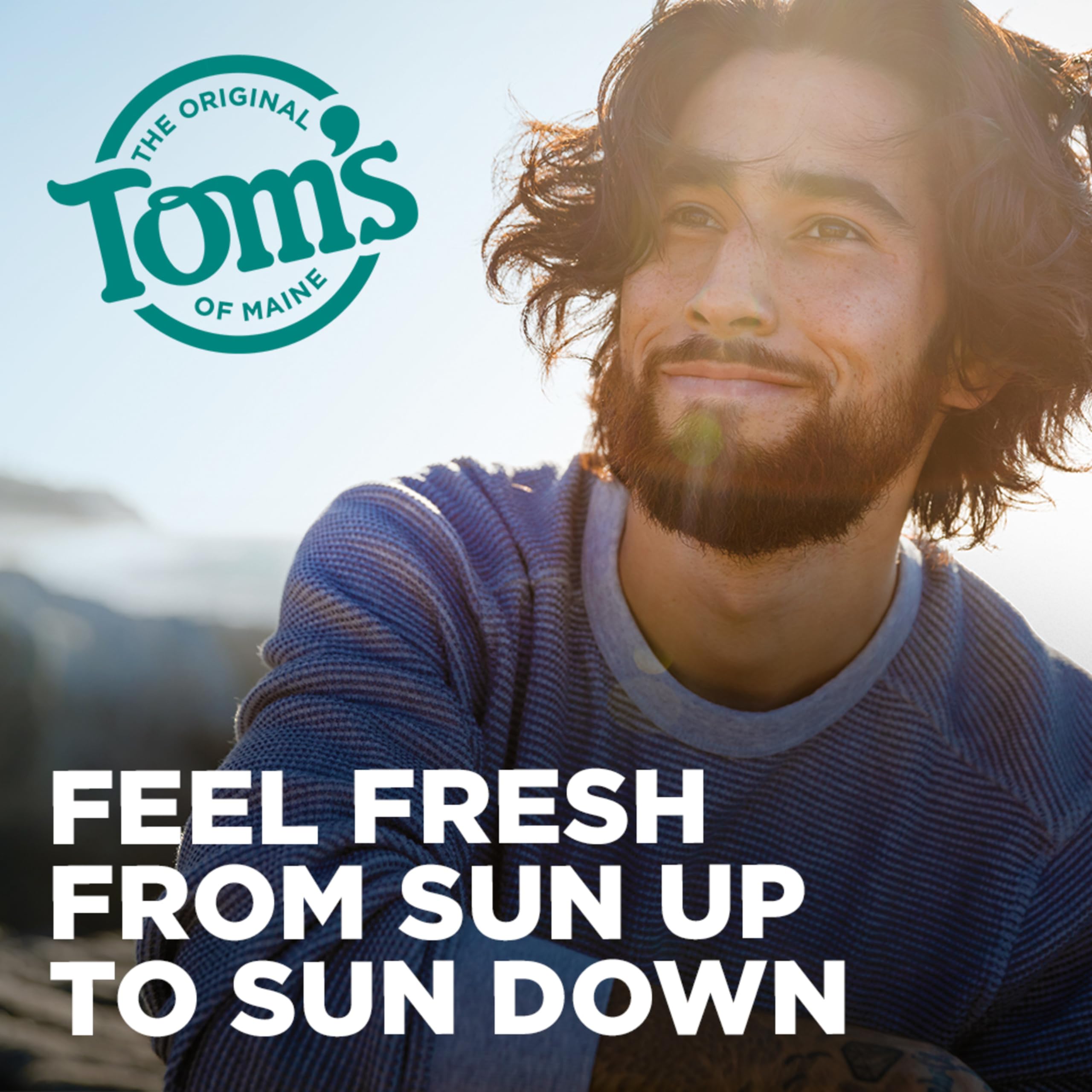 Tom's of Maine Mountain Spring 3-pack packaging glimpsed, highlighting natural ingredients.
