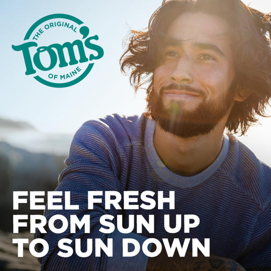 Tom's of Maine Mountain Spring 3-pack packaging glimpsed, highlighting natural ingredients.