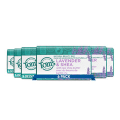 Tom's of Maine Lavender & Shea bar soap closeup with creamy lather.