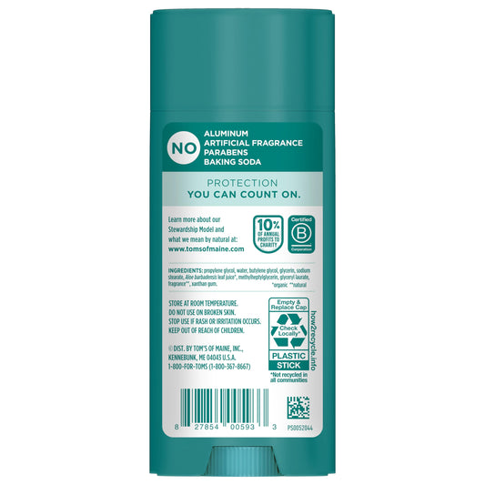 Tom's of Maine Lemongrass Tea Tree deodorant offers smooth glide for even, comfortable wear.