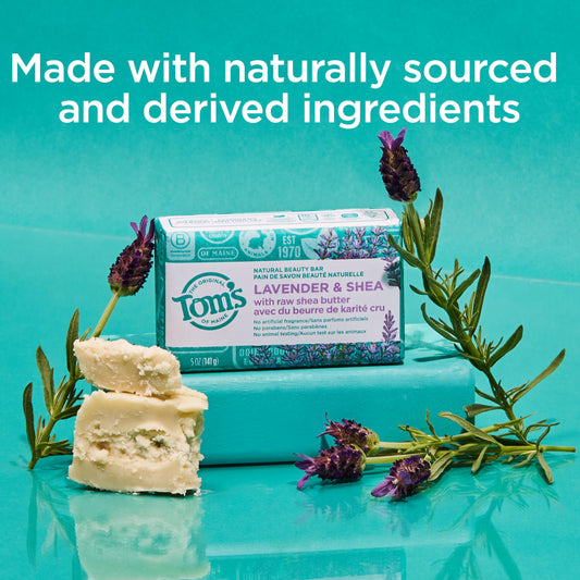 Tom's of Maine natural beauty soap six bars on display for value.
