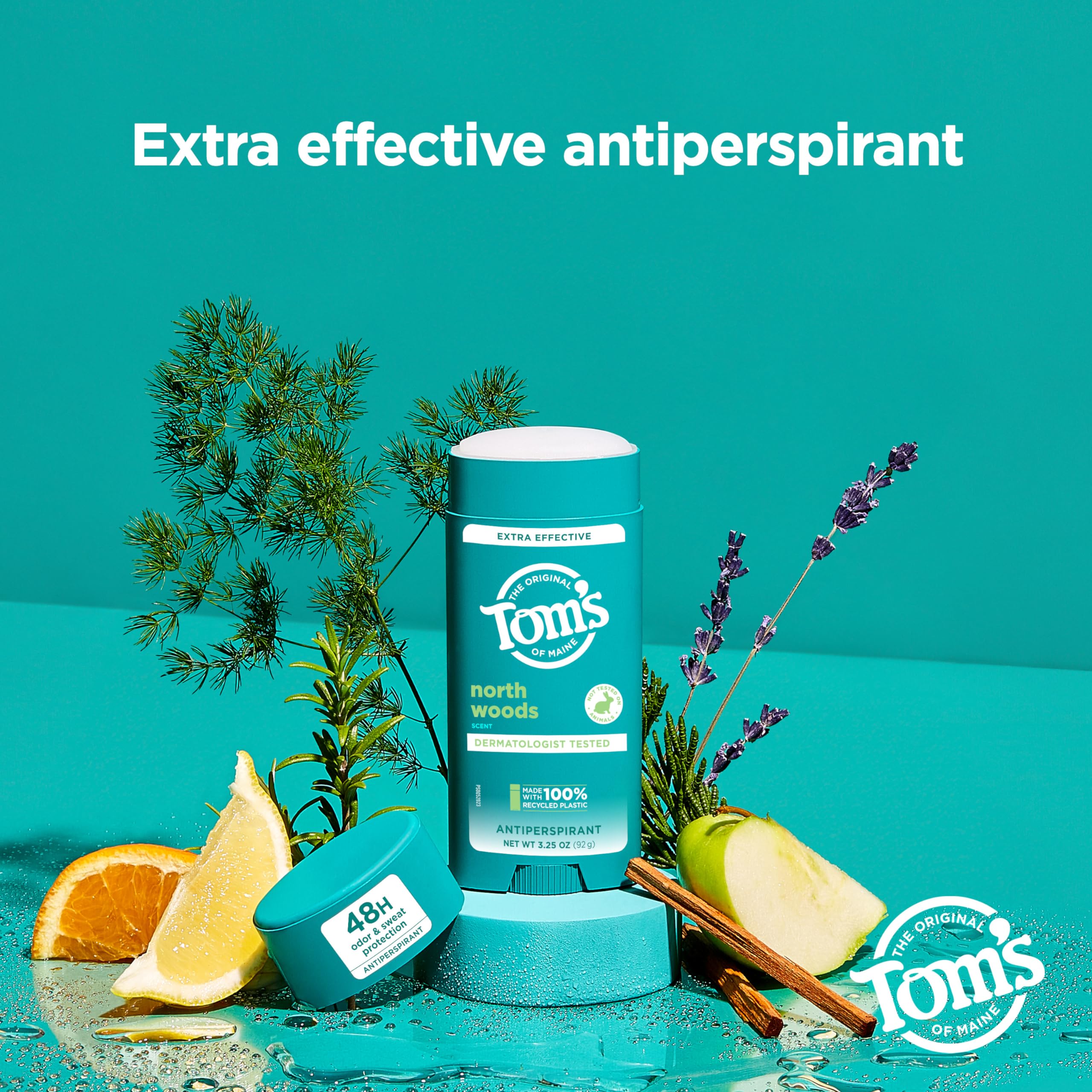North Woods antiperspirant packaging shown in 2-pack display for value.