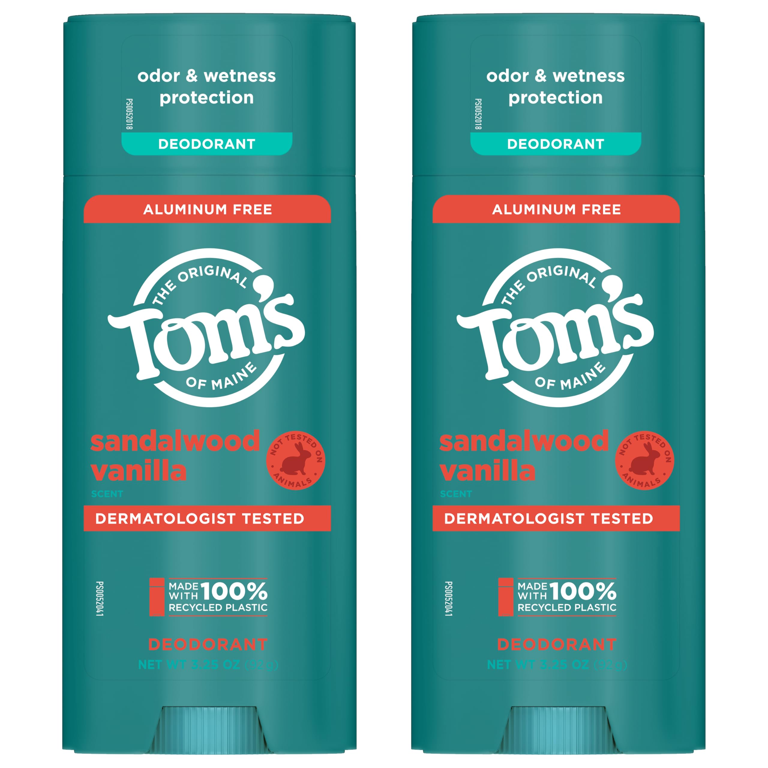 Tom’s of Maine Sandalwood Vanilla deodorant in daily use for regular freshness.