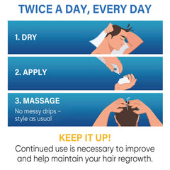 TOMUM 5% Minoxidil Foam addressing receding hairline for thicker look