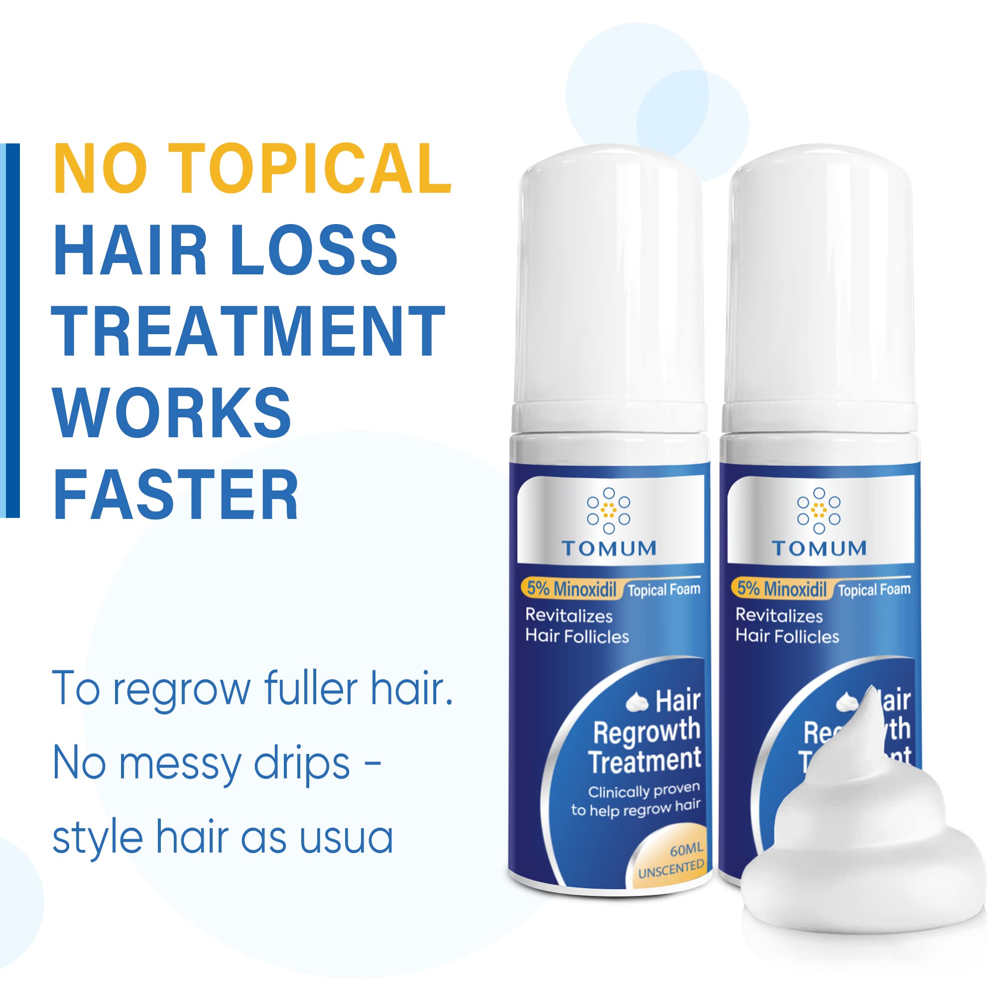 Tomum Minoxidil Foam on receding hairline for targeted support