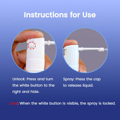 Tomum Minoxidil spray bottle closeup showcases compact USA-made packaging.
